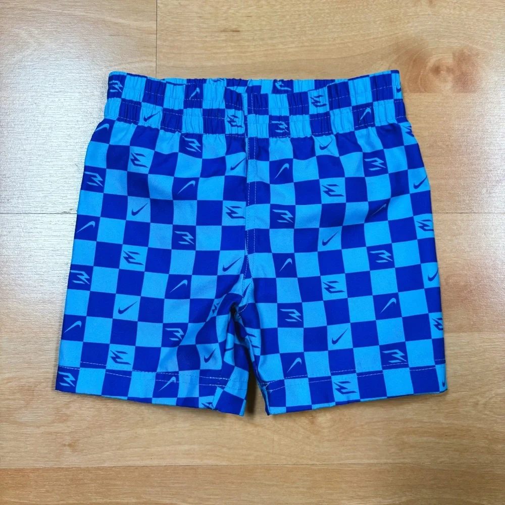 NWT Nike 3 Brand Blue & White 2-Piece Dri-Fit Swim Tee & Trunks Set Size 2T
